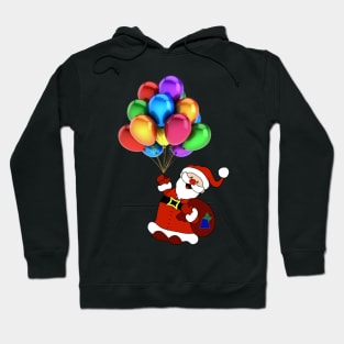 Santa floating in the sky Hoodie